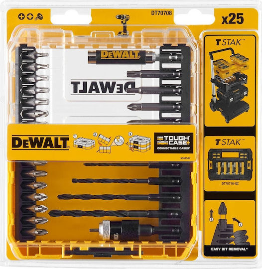 DEWALT Satz 25 Bohrer mit Sechskantschaft