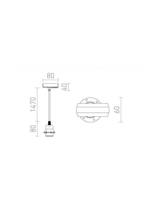 Rendl Light Studio Elisa Hängelampe Federung Schiene für Fassung E27 Weiß