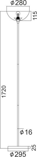 Aca Basico Floor Lamp H168xL28cm with E27 Lamp Bulb Base Black & White