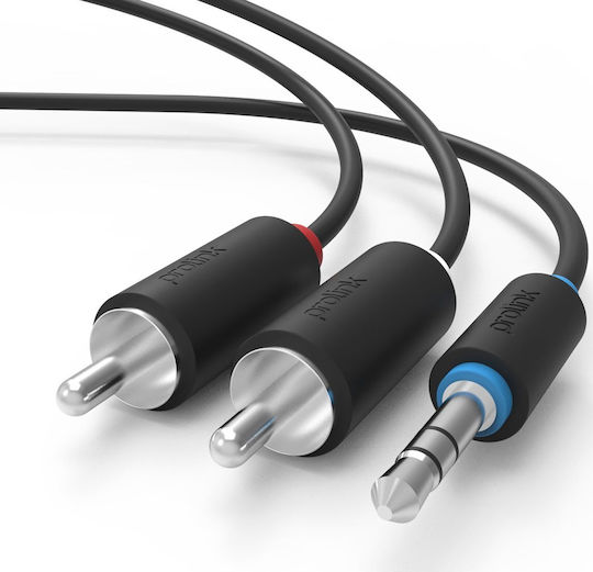 Prolink 3.5mm Male To RCA Male Audio Cable Black 3m PB103-0300
