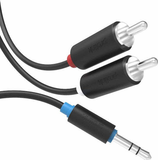 Prolink 3.5mm Male To RCA Male Audio Cable Black 3m PB103-0300