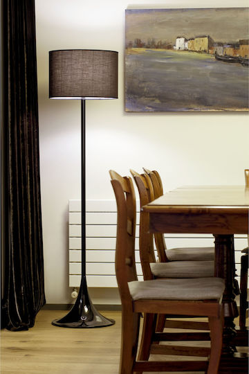 Faro Barcelona Stehlampe Y149xH35,5cm mit Lampenbirnensockel E27 Schwarz