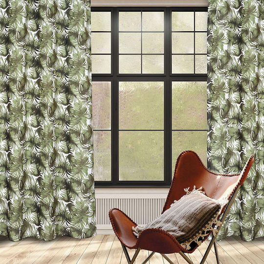 Das Home Κουρτίνα με Τρουκς 2179 Πράσινη 140x260εκ.