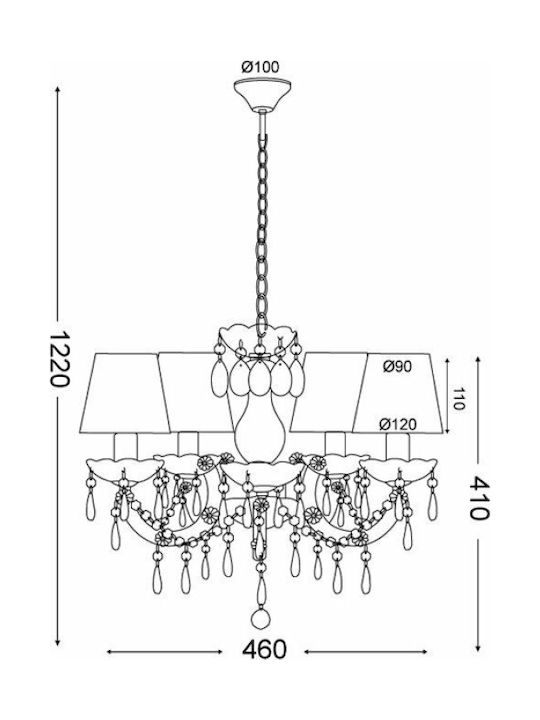 Aca Mron Candelabru 5xE14 Alb SF35045B