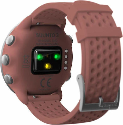 Suunto 3 Fitness 43mm Smartwatch mit Pulsmesser (Granite Red)