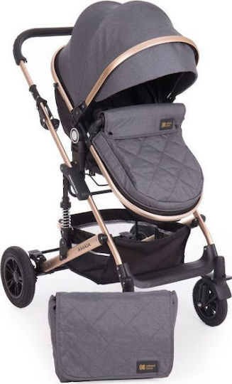 Kikka Boo Amaia 2 in 1 Ρυθμιζόμενο Καρότσι 2 σε 1 Kατάλληλο για Nεογέννητο Γκρι