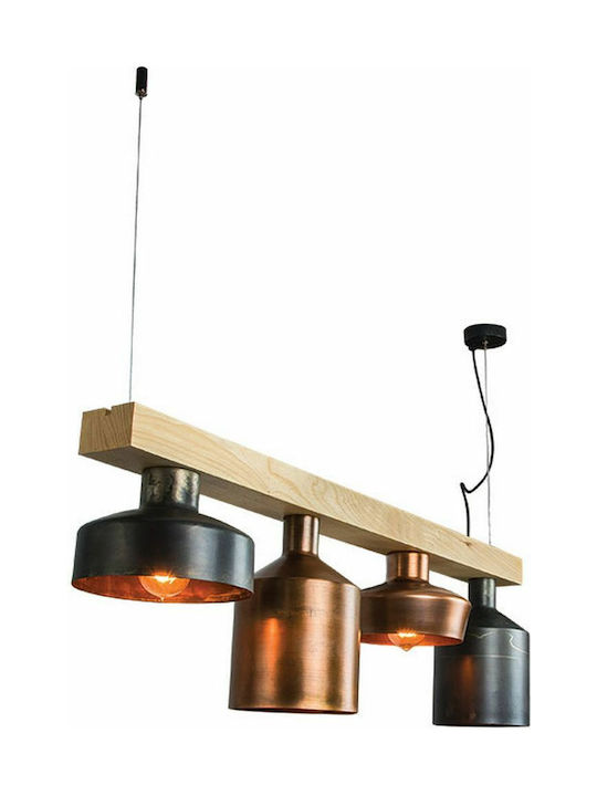 Zambelis Lights Pendant Chandelier Rail for 4 Bulbs E27 Bronze