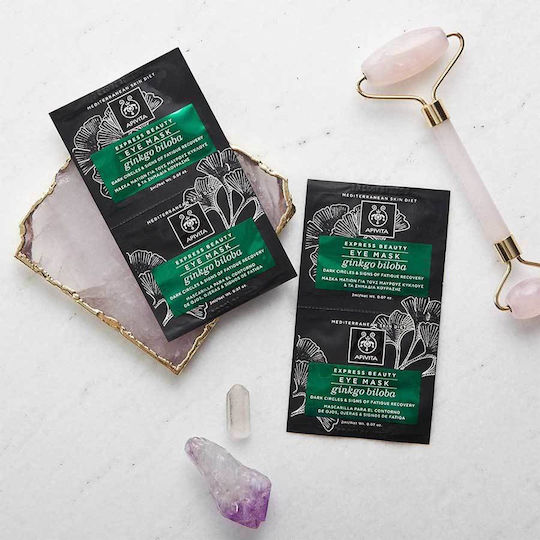 Apivita Express Beauty Ginkgo Biloba Gesichtsmaske für die Augen 2Stück 2ml