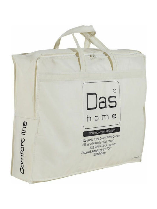 Das Home Duvet Single Down 160x220cm 1065 White 280 GSMGsm 8.5 togs Togs