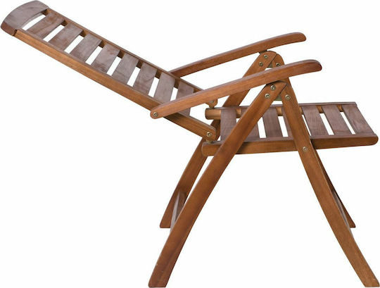 Outdoor Chair Wooden Garden Walnut 58x70x110cm