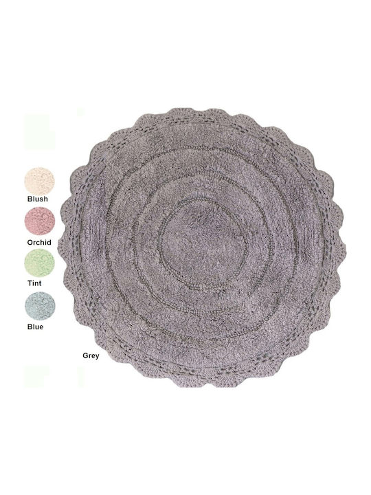 Palamaiki Bath Mat Cotton Round Modeo Blue Width 70cm