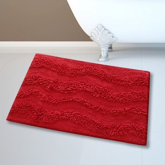 San Lorentzo Бански килим Памук Правоъгълена Waves 1404 RED Червено 45x70бр
