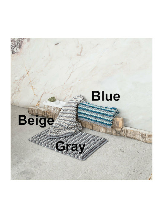 Nima Badematte Synthetisch,Polyester/Cotton/Leather Rechteckig Mantle 22050 Blue 70x110cm