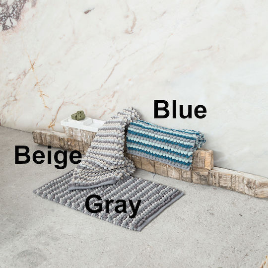 Nima Badematte Synthetisch,Polyester/Cotton/Leather Rechteckig Mantle 22050 Blue 70x110cm