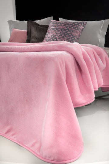 Guy Laroche Smooth Κουβέρτα Ισπανίας Βελουτέ Μονή 160x220εκ. Pinky