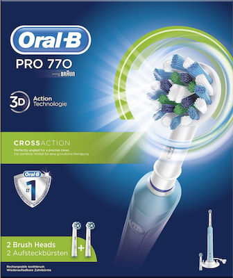 Oral-B Pro 770 Cross Action Ηλεκτρική Οδοντόβουρτσα με Χρονομετρητή και Αισθητήρα Πίεσης