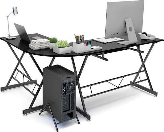 Γωνιακό Γραφείο Υπολογιστή 250x170x73εκ. Μαύρο Γωνιακό Γραφείο Υπολογιστή 250x170x73εκ. Μαύρο