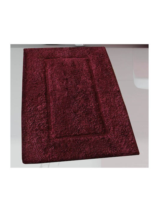 San Lorentzo Bath Mat Cotton Border 1006 PURP Bordeaux 50x80cm