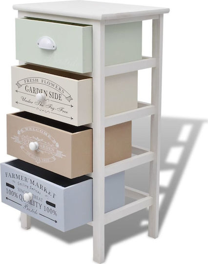 Sertar de depozitare cu 4 sertare Colorat L38xW28xH72buc