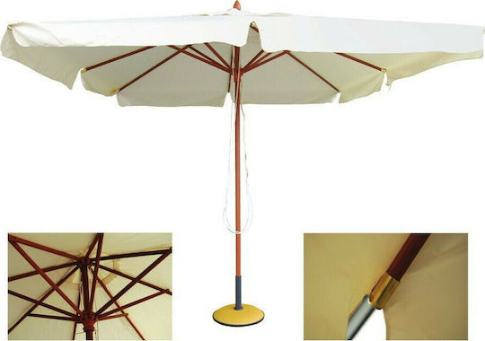 Ομπρέλα Στρογγυλή Ξύλινη Soleil Εκρού Φ3m