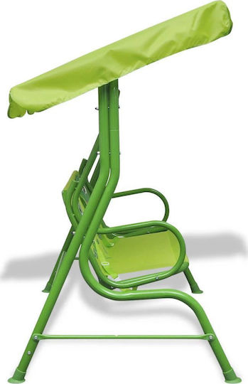vidaXL Metal Double with Seatbelt Swing Set with Stand Frog 110x75x110cm Green