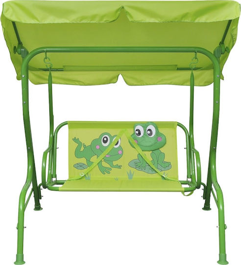 vidaXL Metal Double with Seatbelt Swing Set with Stand Frog 110x75x110cm Green