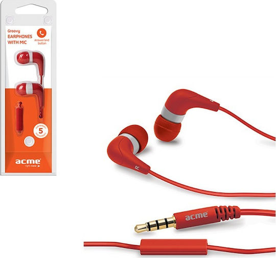 Acme Groovy HE15 In-ear Handsfree με Βύσμα 3.5mm Κόκκινο