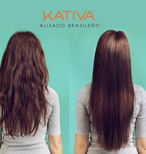 Kativa Brazilian Straightening Keratin Set for Straightening for Colored Hair with Shampoo, Mask and Conditioner 4pcs