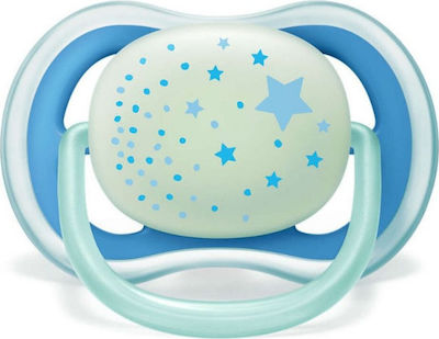 Philips Orthodontic Pacifiers Silicone Stars - Bird - Birdie Blue Night with Case for 6-18 months 2pcs