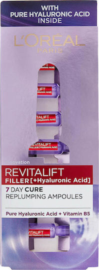 L'Oreal Paris Revitalift Filler Face Serum with Hyaluronic Acid & Panthenol for Firming 7x1.3ml