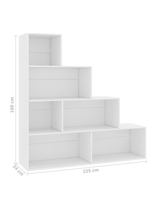 Bibliothek Weiß 155x24x160cm