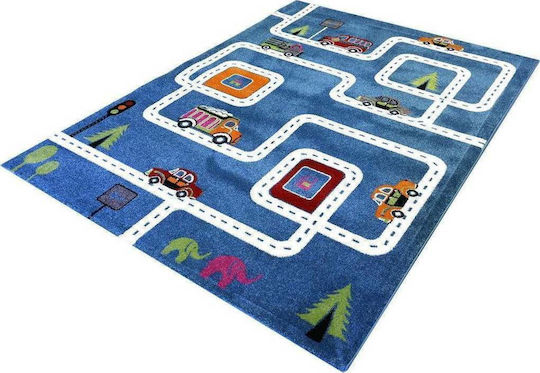 Tzikas Carpets 11556-030 Χαλάκι Δραστηριοτήτων Αυτοκινητόδρομος Μπλε 133x190cm Πάχους 13mm
