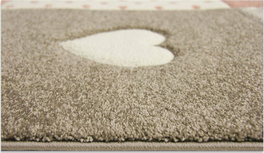 Tzikas Carpets 20339-755 Kinder Teppich Herzen Rosa 133x190cm Dicke 13mm