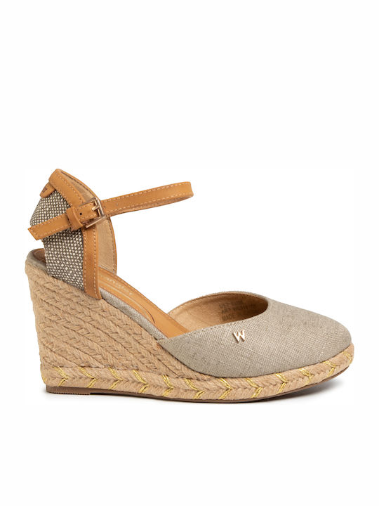 Brava Rope Platforme dama în stil espadrile Bej
