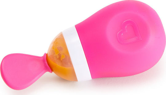 Munchkin Baby Spoon with Adjustable Flow made of Silicone in Case for 4+ months Fuchsia