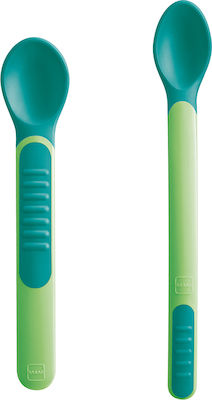 Mam Baby Set with Spoons with Temperature Indicator made of Plastic in Case for 6+ months Greens 2pcs