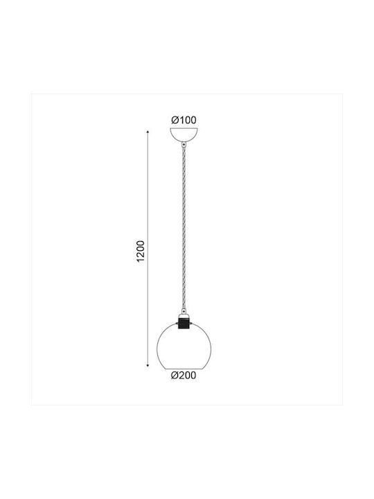 Aca Pythia Pendant Light Rose Gold with Socket E27 20cm