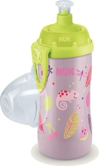 Nuk Junior Cup Capac Push Pull Cana de antrenament pentru bebeluși Plastic Roz Roz pentru 36m+m+ 300ml