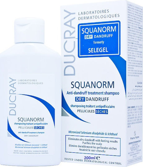 Ducray Squanorm Σαμπουάν Kατά της Πιτυρίδας & της Ξηροδερμίας για Ξηρά Μαλλιά Μαλλιά 200ml