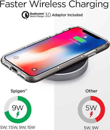 Spigen Ασύρματος Φορτιστής (Qi Pad) 15W Quick Charge 3.0 Μαύρος (F306W)
