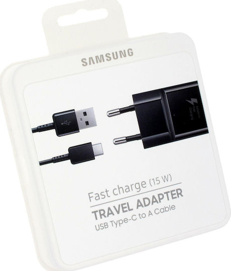Samsung Încărcător cu Port USB-A și Cablu USB-C Negruς (EP-TA20EBE+EP-DG950CBE Retail)