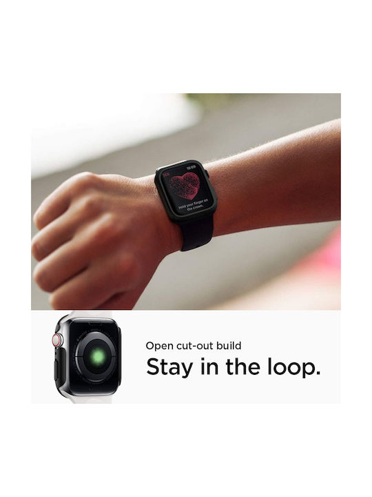 Spigen Thin Fit Plastic Case in Black color for Apple Watch 44mm