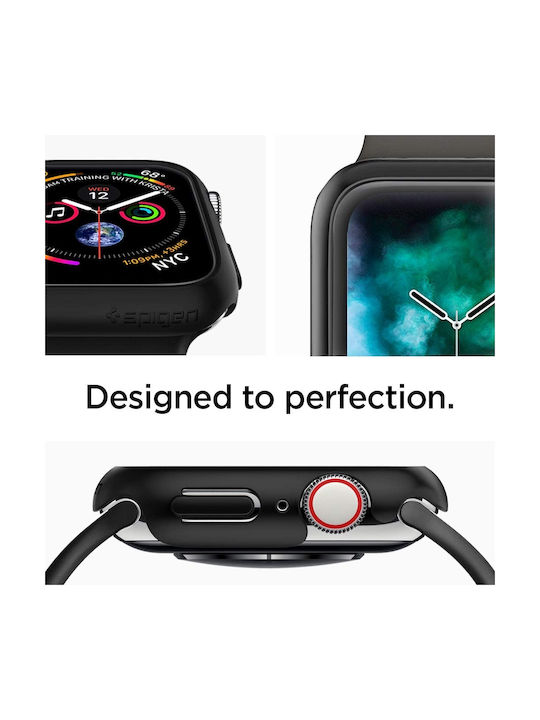 Spigen Thin Fit Plastic Case in Black color for Apple Watch 44mm