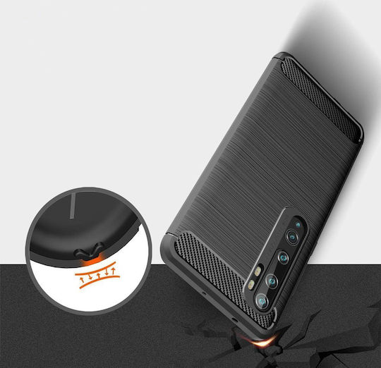 Hurtel Carbon Back Cover Σιλικόνης Μαύρο (Xiaomi Mi Note 10/10 Pro)