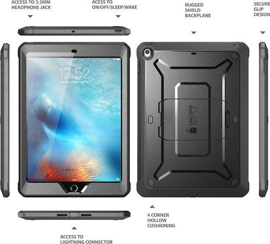Supcase Unicorn Beetle Pro Back Cover Ανθεκτική Μαύρη (iPad 2019/2020/2021 10.2'')