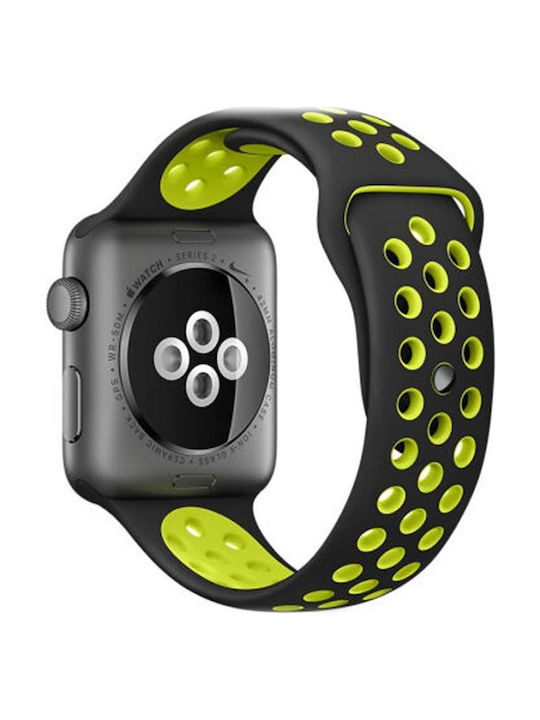 Armband Silikon mit Pin Schwarz (Apple Watch 44/45/46mm/Ultra 49mm)