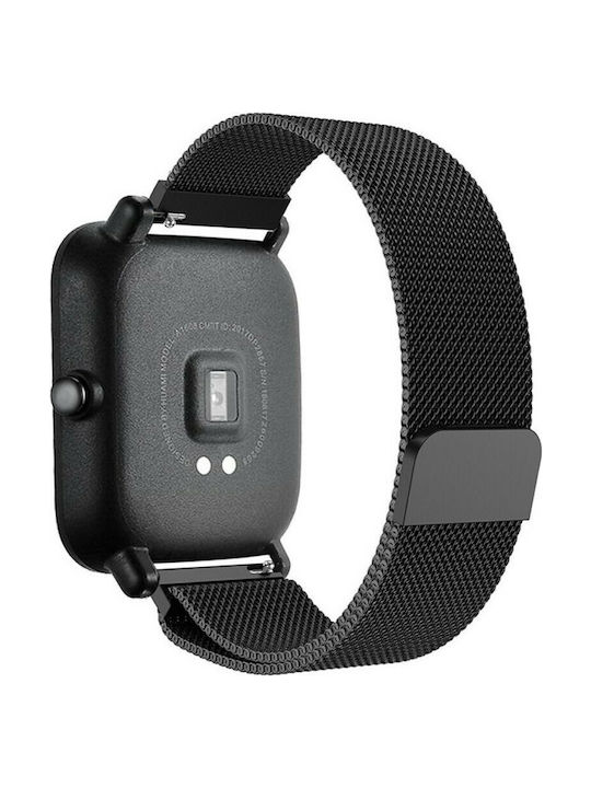 Milanese Loop Λουράκι Μεταλλικό Μαύρο (Amazfit Bip)