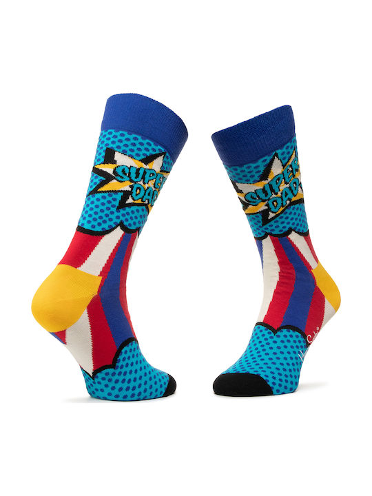 Happy Socks Super Dad Ανδρικές Κάλτσες με Σχέδια Πολύχρωμες