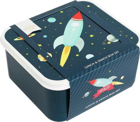 A Little Lovely Company Plastic Kids' Lunch Set Blue