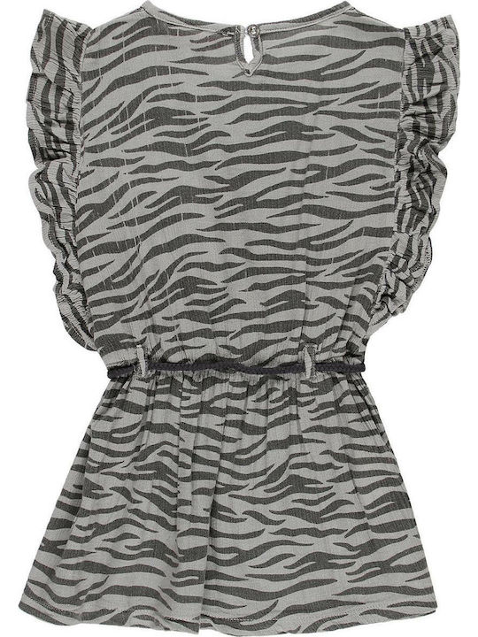 Boboli Kids Dress Animal Print Sleeveless Gray